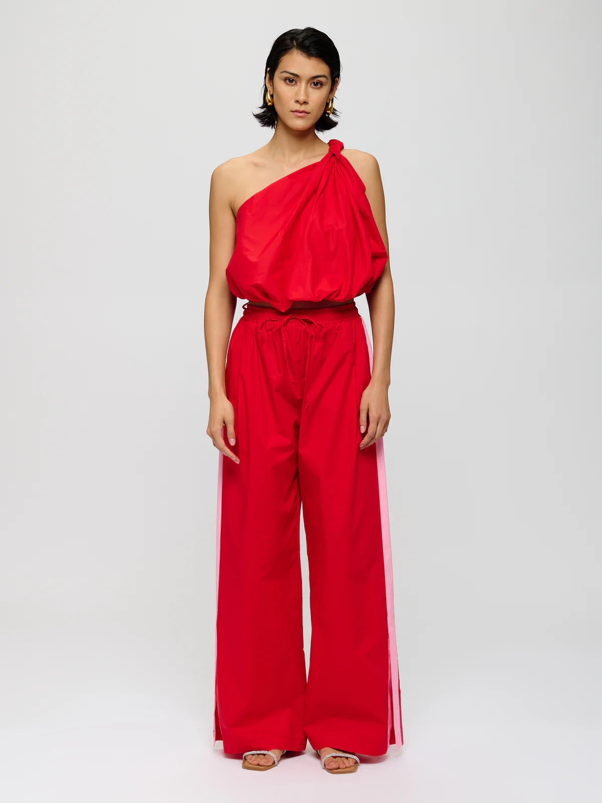 Wide Leg Cotton Trousers