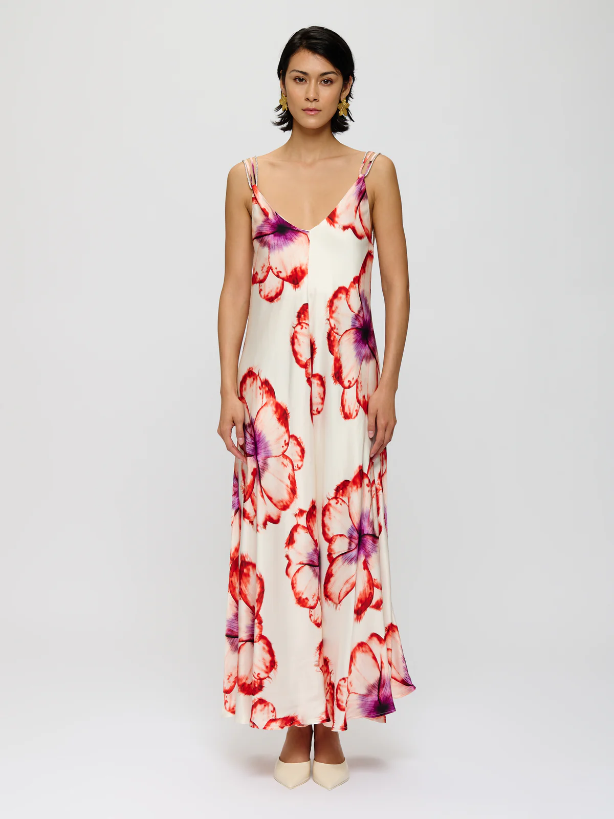 Floral V-Neckline Dress