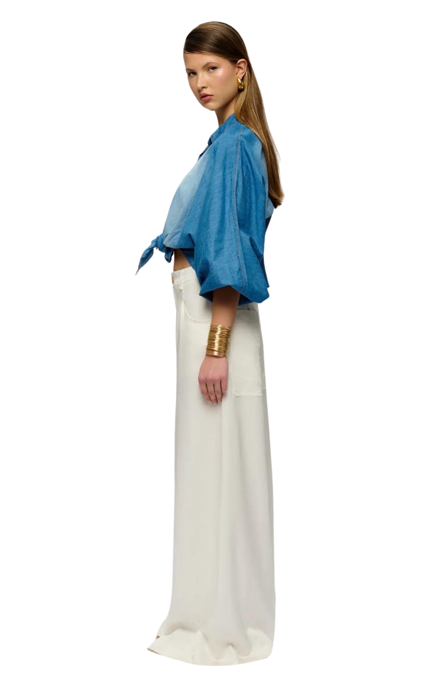 Textured Satin Palazzo Pants