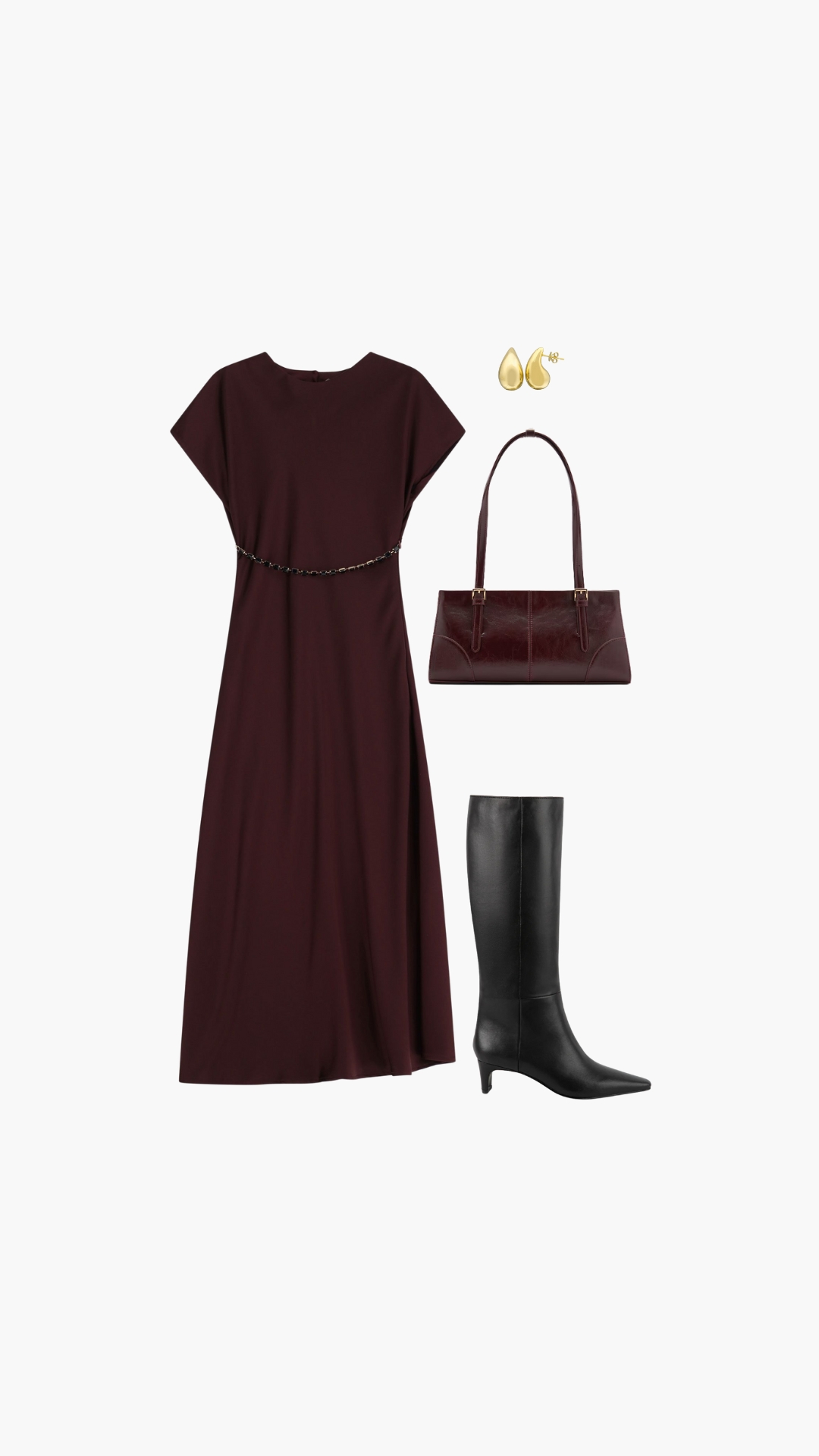 BURGUNDY DRESS